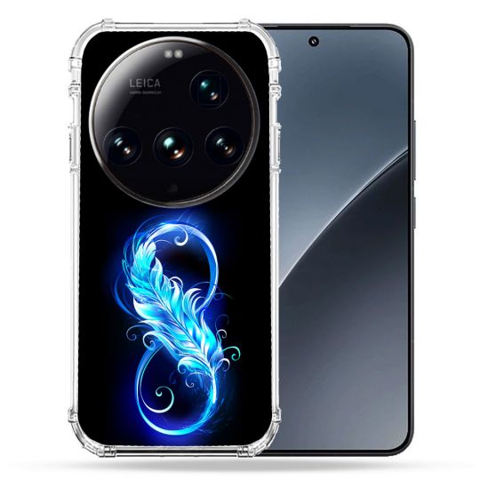Coque Renforcée Pour Xiaomi 15 Ultra Texture Plume Infini Bleu