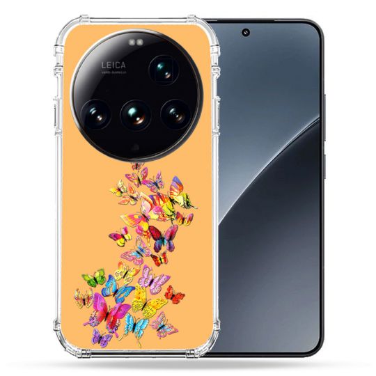 Coque Renforcée Transparente Pour Xiaomi 15 Ultra Papillon Multicolore