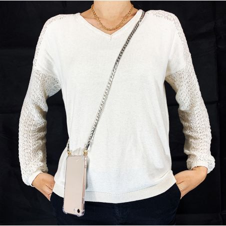 Coque Renforcée Transparente Pour Xiaomi 15 Ultra Lanière / Cordon Metal Plate Argent