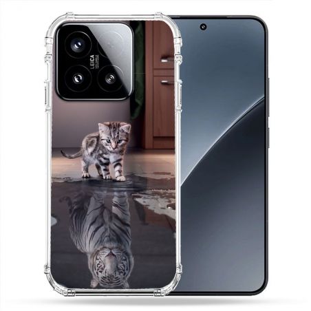 Coque Renforcée Pour Xiaomi 15 Animal Chat Reflet