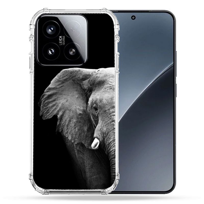 Coque Renforcée Pour Xiaomi 15 Animal Elephant Noir