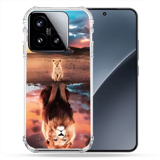 Coque Renforcée Pour Xiaomi 15 Animal Lion Reflet