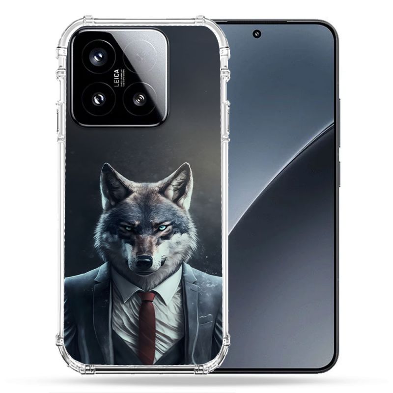 Coque Renforcée Pour Xiaomi 15 Animal Loup Business