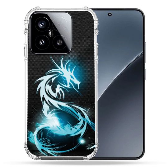Coque Renforcée Pour Xiaomi 15 Fantastique Dragon Bleu