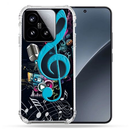 Coque Renforcée Pour Xiaomi 15 Musique Cle Sol Bleu