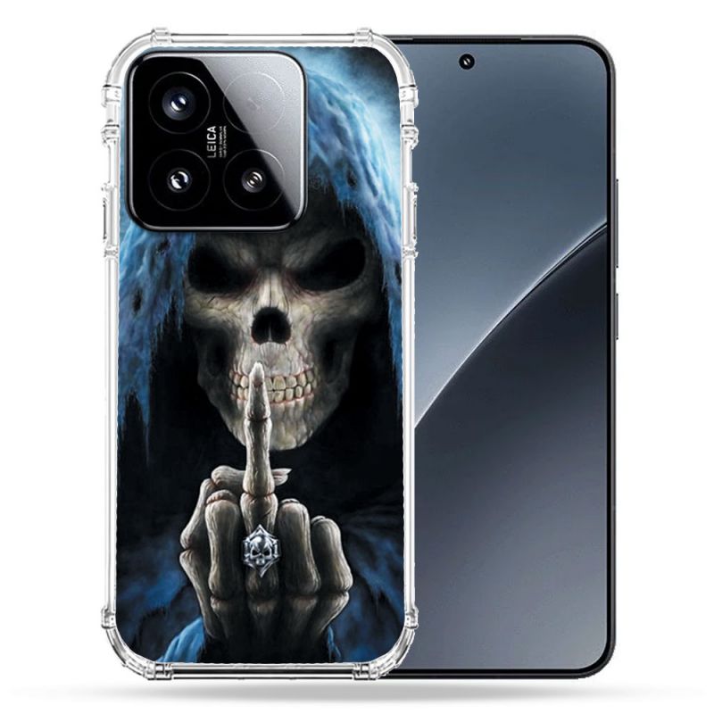 Coque Renforcée Pour Xiaomi 15 Tete de Mort Doigt
