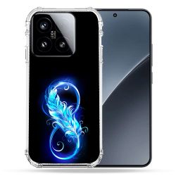 Coque Renforcée Pour Xiaomi 15 Texture Plume Infini Bleu