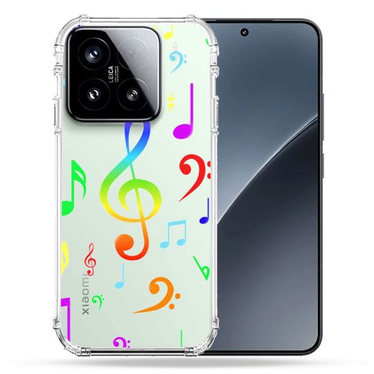 Coque Renforcée Transparente Pour Xiaomi 15 Note Musique Colore