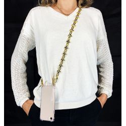 Coque Renforcée Transparente Pour Xiaomi 15 Lanière / Cordon Bijou Diamant Or