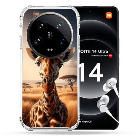 Coque Renforcée Pour Xiaomi 14 Ultra Animal Girafe Savane