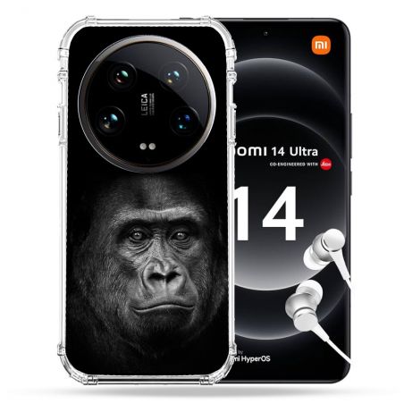 Coque Renforcée Pour Xiaomi 14 Ultra Animal Gorille Noir