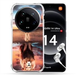 Coque Renforcée Pour Xiaomi 14 Ultra Animal Lion Reflet