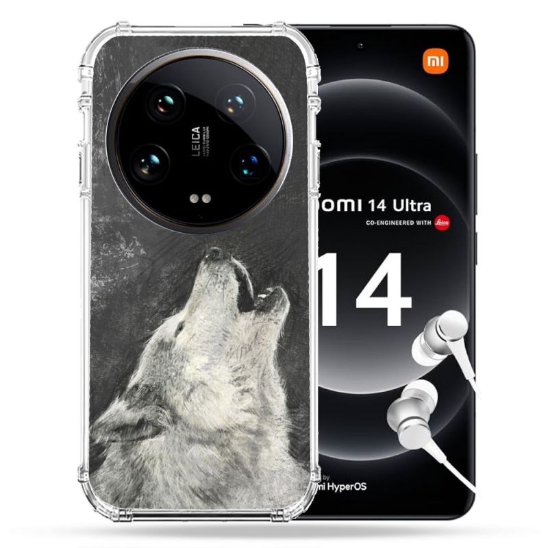 Coque Renforcée Pour Xiaomi 14 Ultra Animal Loup Hurlement