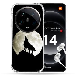 Coque Renforcée Pour Xiaomi 14 Ultra Animal Loup Noir