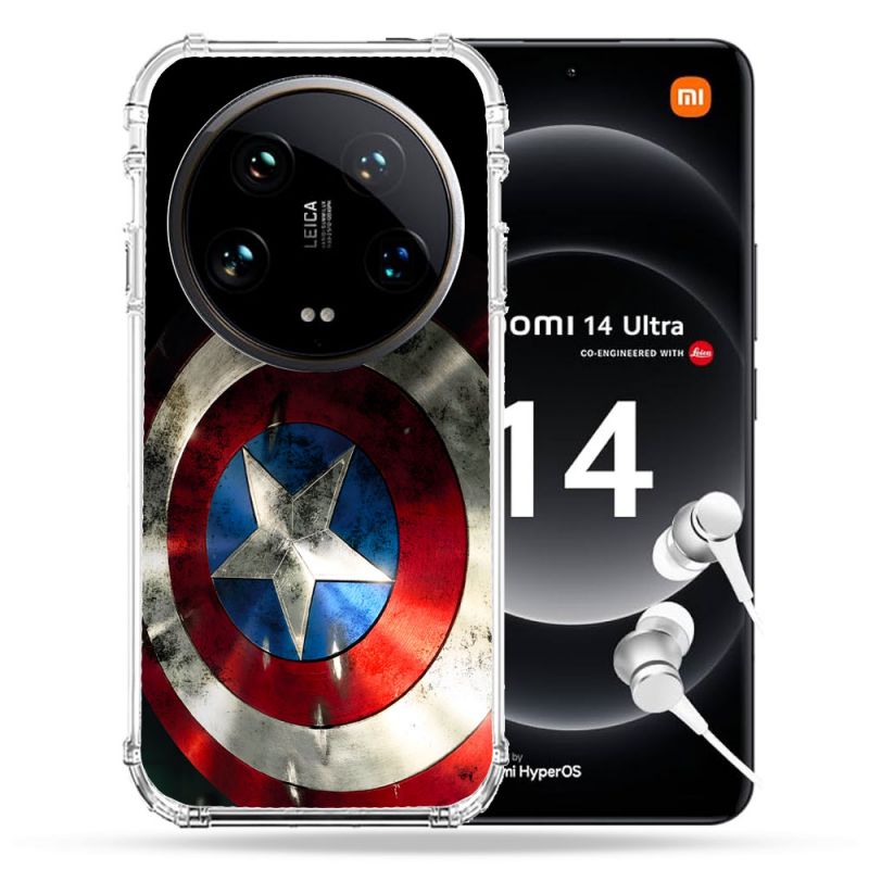 Coque Renforcée Pour Xiaomi 14 Ultra Captain America Bouclier