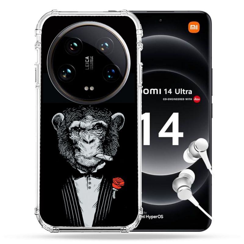 Coque Renforcée Pour Xiaomi 14 Ultra Decale Singe Mafia