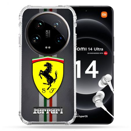 Coque Renforcée Pour Xiaomi 14 Ultra Ferrari Carbone