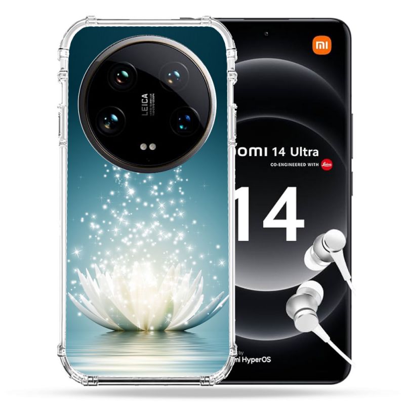 Coque Renforcée Pour Xiaomi 14 Ultra Fleur Lotus Blanc