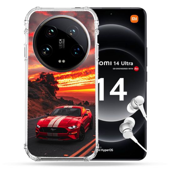 Coque Renforcée Pour Xiaomi 14 Ultra Ford Mustang GT500 Rouge