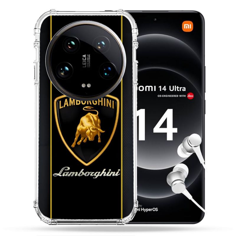 Coque Renforcée Pour Xiaomi 14 Ultra Lamborghini Carbone