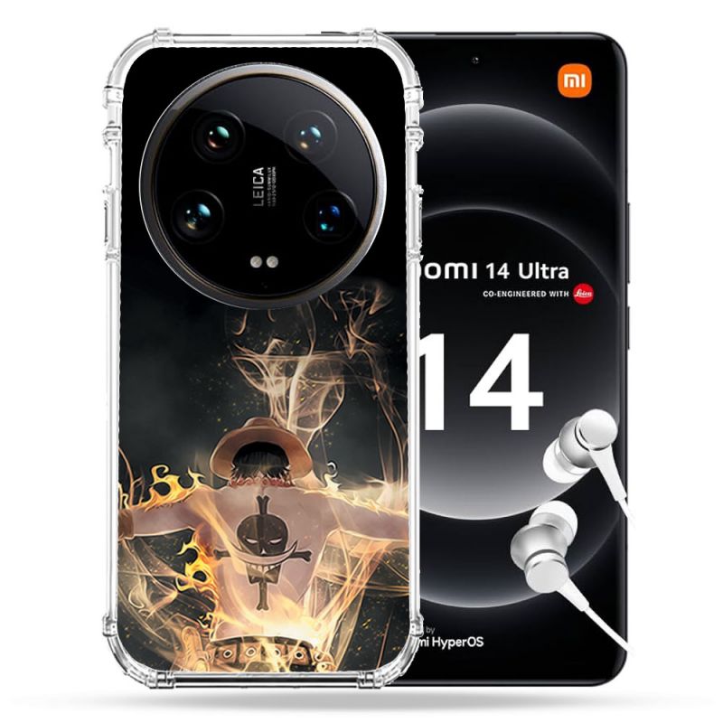 Coque Renforcée Pour Xiaomi 14 Ultra Manga One Piece Ace Noir