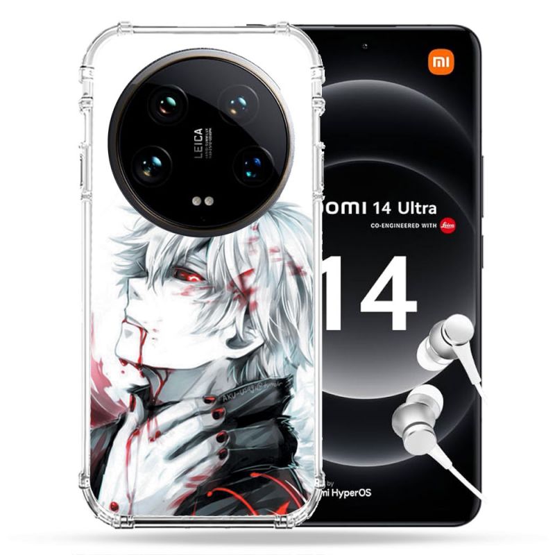 Coque Renforcée Pour Xiaomi 14 Ultra Manga Tokyo Ghoul Kaneki Blanc