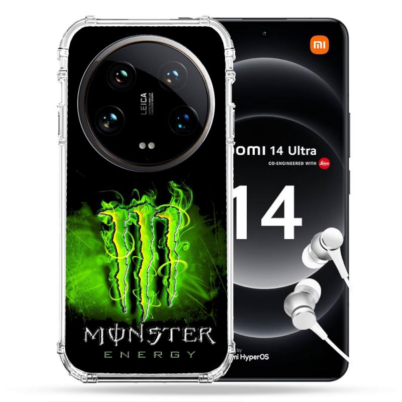 Coque Renforcée Pour Xiaomi 14 Ultra Monster Energy Vert