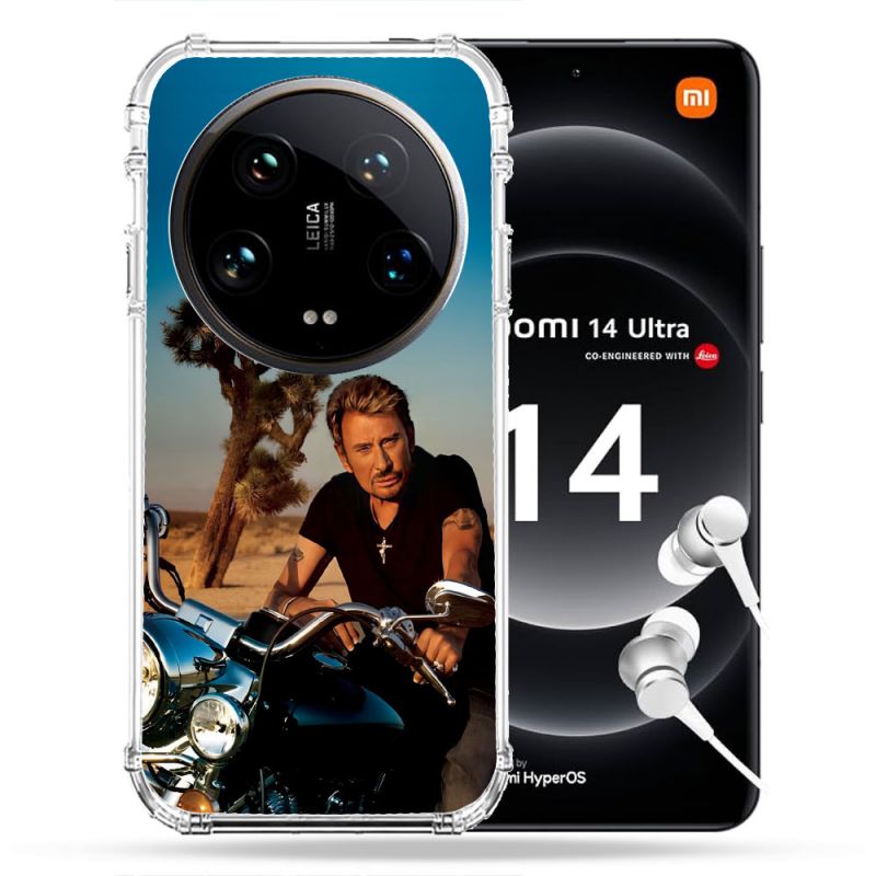 Coque Renforcée Pour Xiaomi 14 Ultra Musique Johnny Hallyday Moto