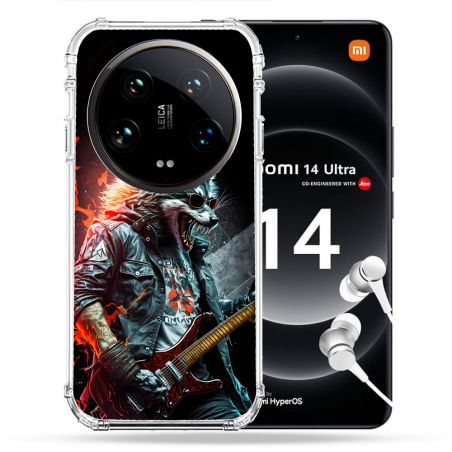 Coque Renforcée Pour Xiaomi 14 Ultra Musique Rock Loup