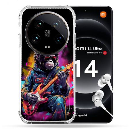 Coque Renforcée Pour Xiaomi 14 Ultra Musique Rock Singe