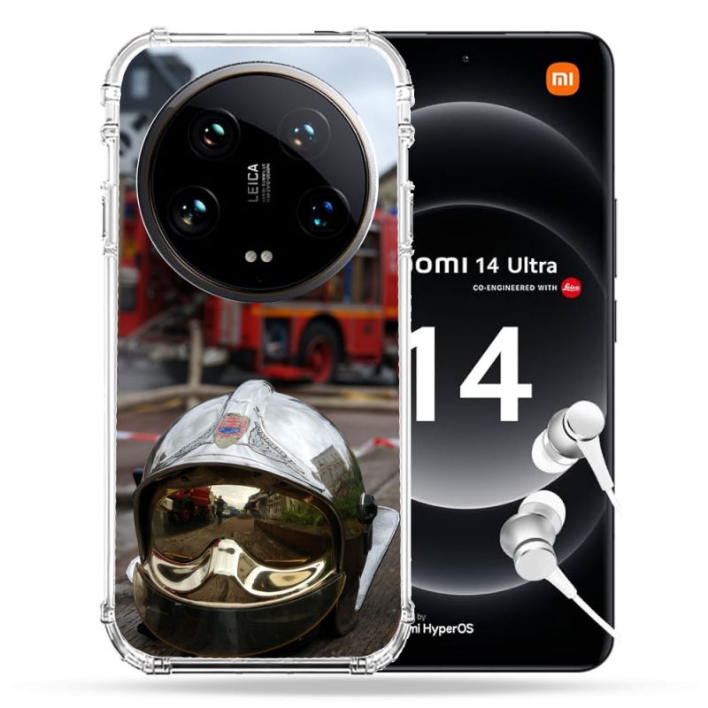 Coque Renforcée Pour Xiaomi 14 Ultra Pompier Casque Camion