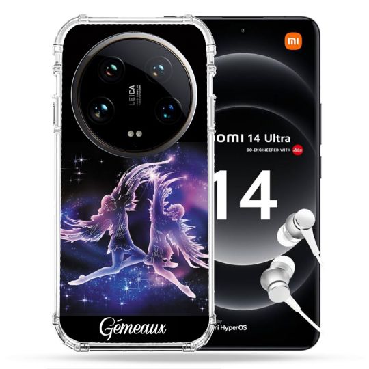 Coque Renforcée Pour Xiaomi 14 Ultra Signe Zodiaque 2 Gémeaux