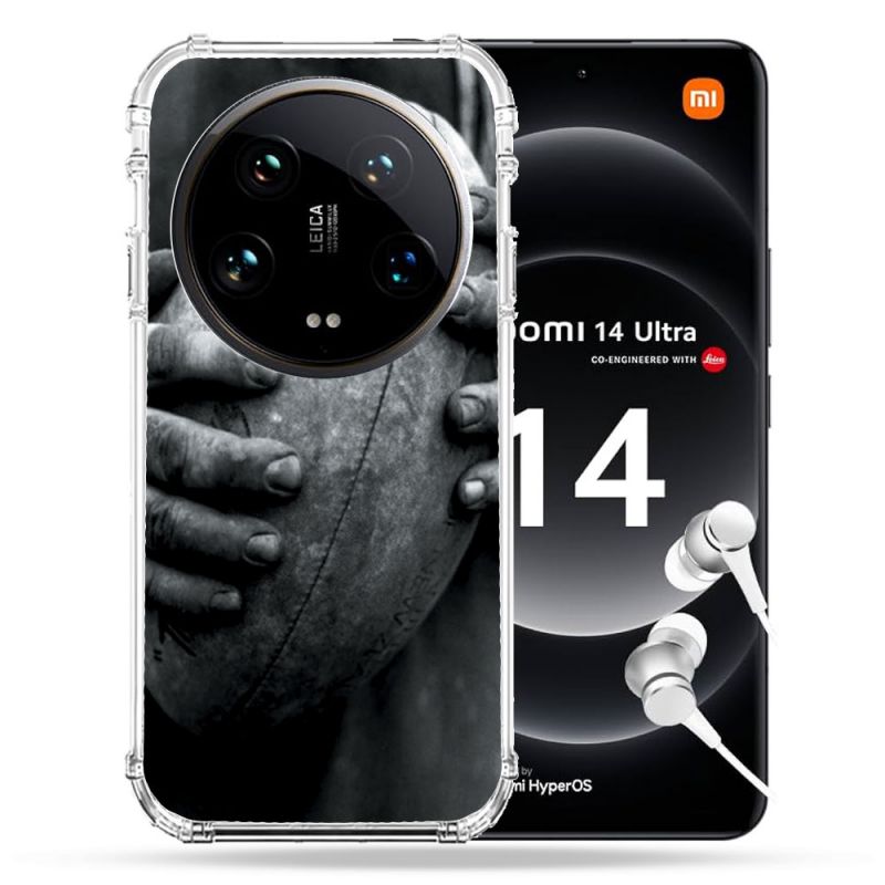 Coque Renforcée Pour Xiaomi 14 Ultra Sport Rugby Ballon Vintage
