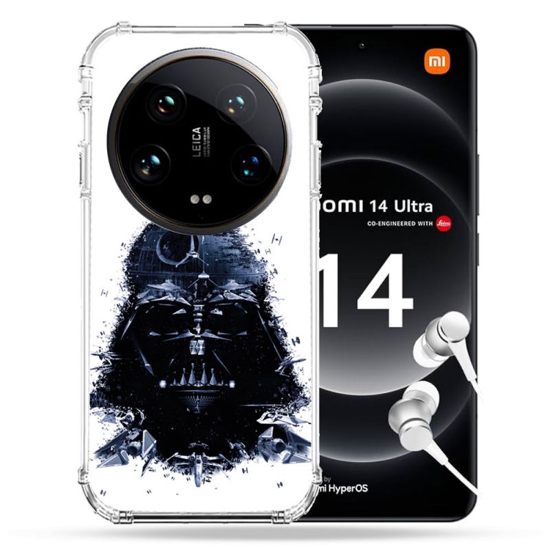 Coque Renforcée Pour Xiaomi 14 Ultra Star Wars - Dark Vador Blanc