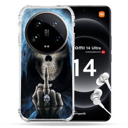 Coque Renforcée Pour Xiaomi 14 Ultra Tete de Mort Doigt