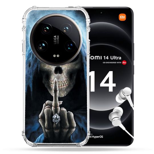 Coque Renforcée Pour Xiaomi 14 Ultra Tete de Mort Doigt