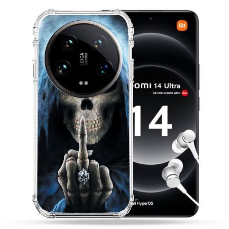 Coque Renforcée Pour Xiaomi 14 Ultra Tete de Mort Doigt