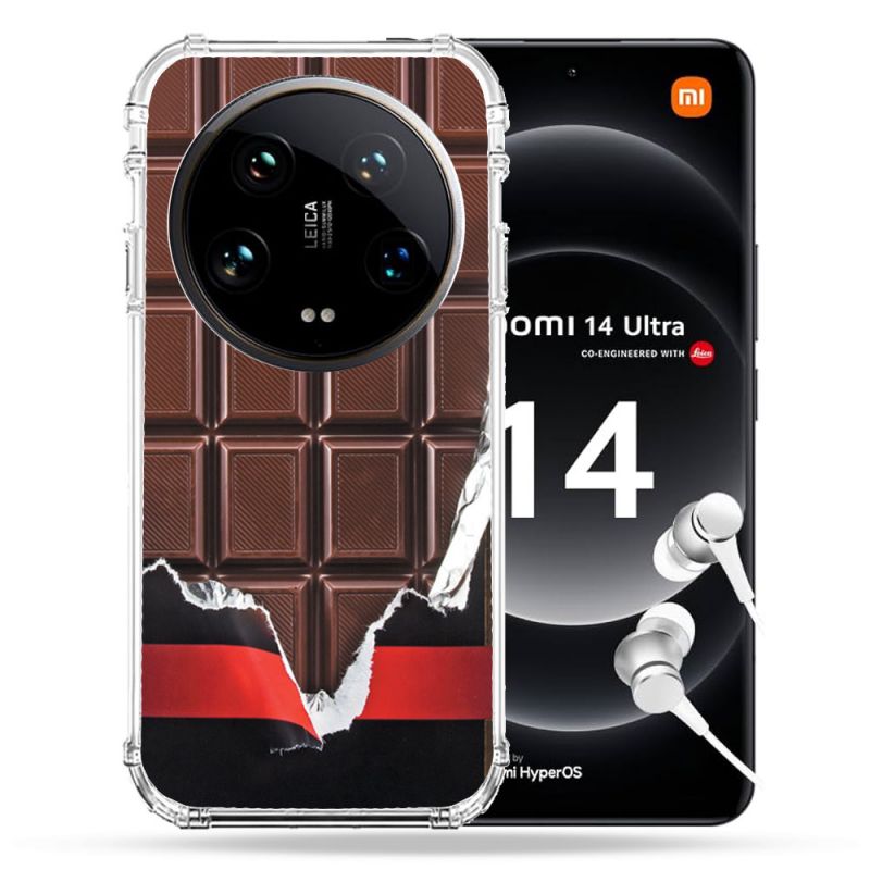 Coque Renforcée Pour Xiaomi 14 Ultra Texture Trompe Oeil Chocolat