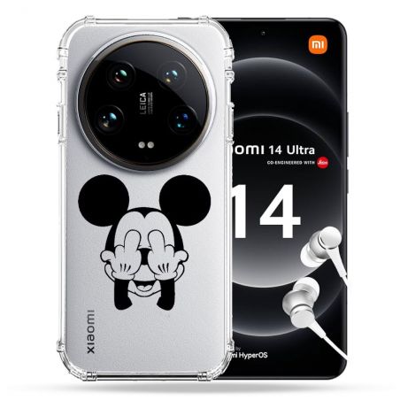 Coque Renforcée Transparente Pour Xiaomi 14 Ultra Mickey doigt