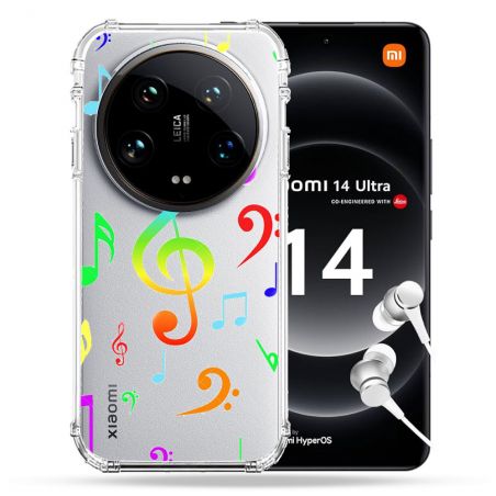 Coque Renforcée Transparente Pour Xiaomi 14 Ultra Note Musique Colore
