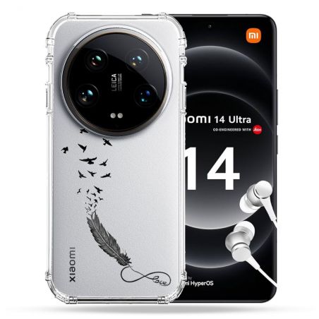 Coque Renforcée Transparente Pour Xiaomi 14 Ultra Plume Infini