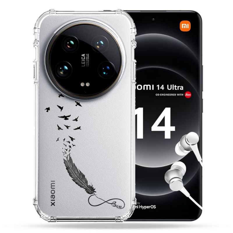Coque Renforcée Transparente Pour Xiaomi 14 Ultra Plume Infini