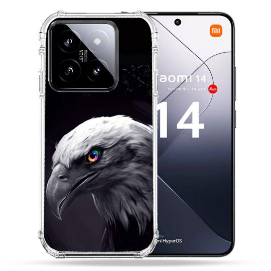 Coque Renforcée Pour Xiaomi 14 Animal Aigle Royal Noir