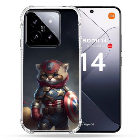 Coque Renforcée Pour Xiaomi 14 Animal Chat America