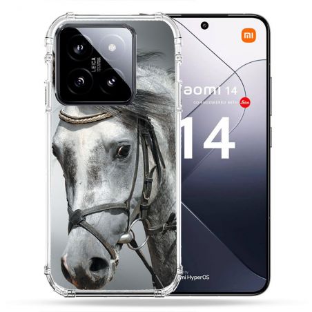 Coque Renforcée Pour Xiaomi 14 Animal Cheval Blanc