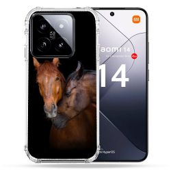 Coque Renforcée Pour Xiaomi 14 Animal Cheval Marron