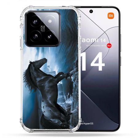 Coque Renforcée Pour Xiaomi 14 Animal Cheval Noir