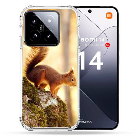 Coque Renforcée Pour Xiaomi 14 Animal Ecureuil Bois