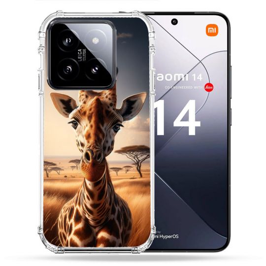 Coque Renforcée Pour Xiaomi 14 Animal Girafe Savane