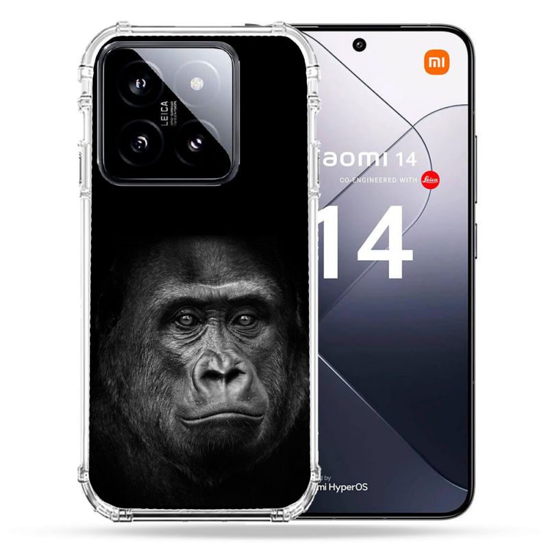 Coque Renforcée Pour Xiaomi 14 Animal Gorille Noir
